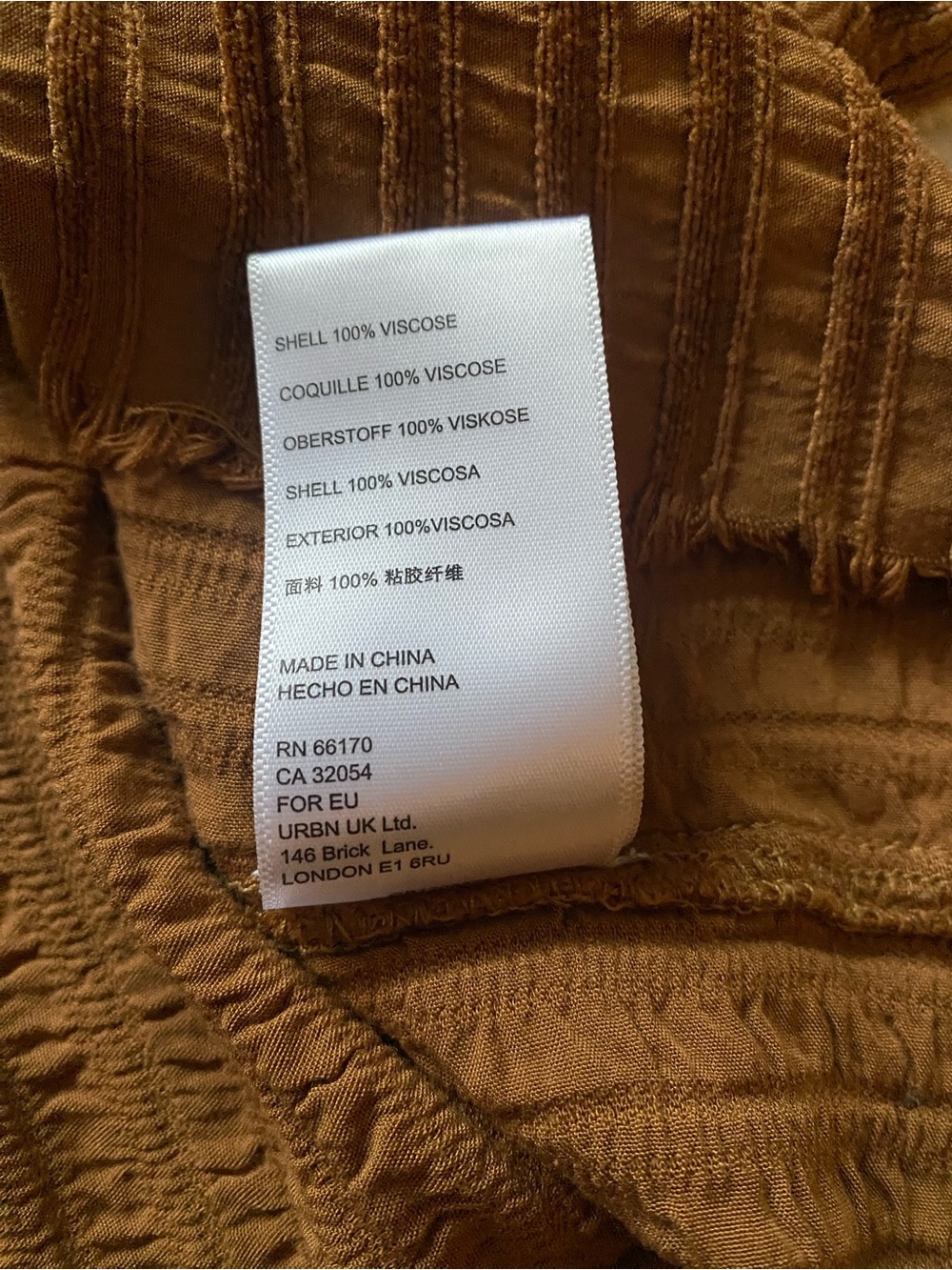 BDG Rust Brown Ribbed Button-Up Shirt - Picture 4 of 5